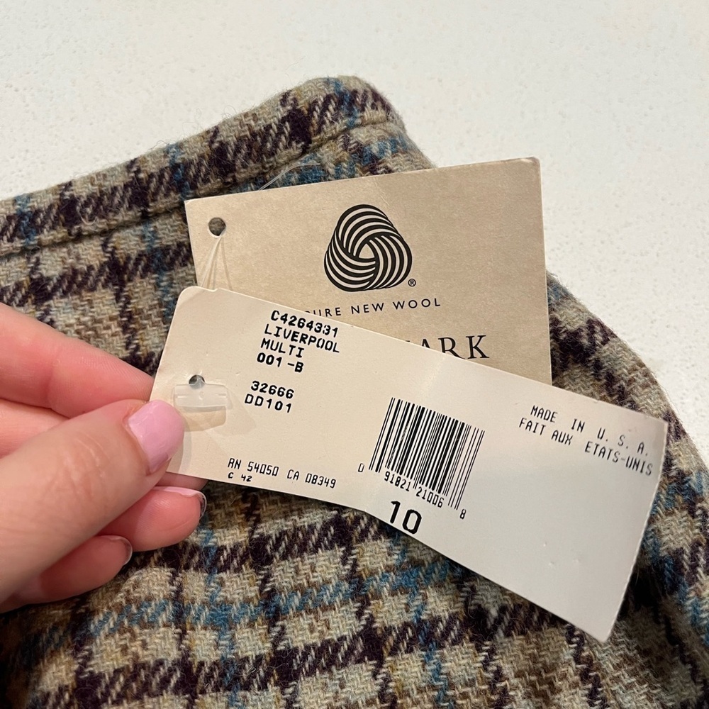 NEW Evan-Picone Wool Plaid Plum & Tan Pencil Skirt- 10 - Picture 5 of 8